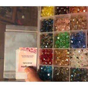 8mm Round Glass Beads for Jewelry Making Faceted 450pcs Like Rainbow Crystal